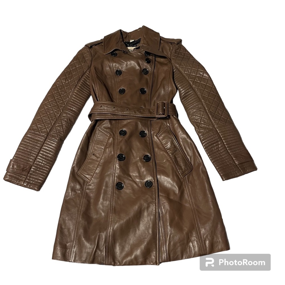 Vintage Burberry leather trench coat